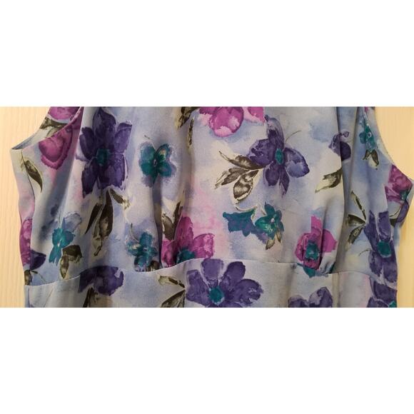 VTG All That Jazz Casual Career Blue Floral A-Line Sundress Mini Size 7/8 - Picture 3 of 7